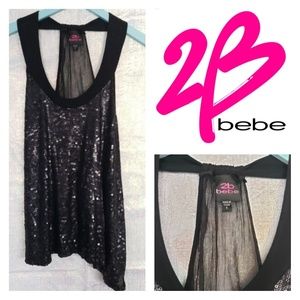 2b Bebe Sequin Dressy Tank Top